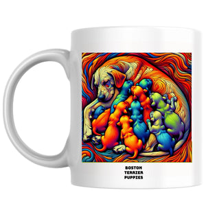 Boston Terrier Puppies the Magnificent: Pop Art Coffee Mug