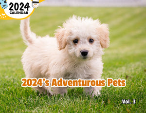 2024's Adventurous Pets Volume Three: 2024 Wall Calendar (Published)