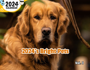 2024's Bright Pets Volume Three: 2024 Wall Calendar (Published)