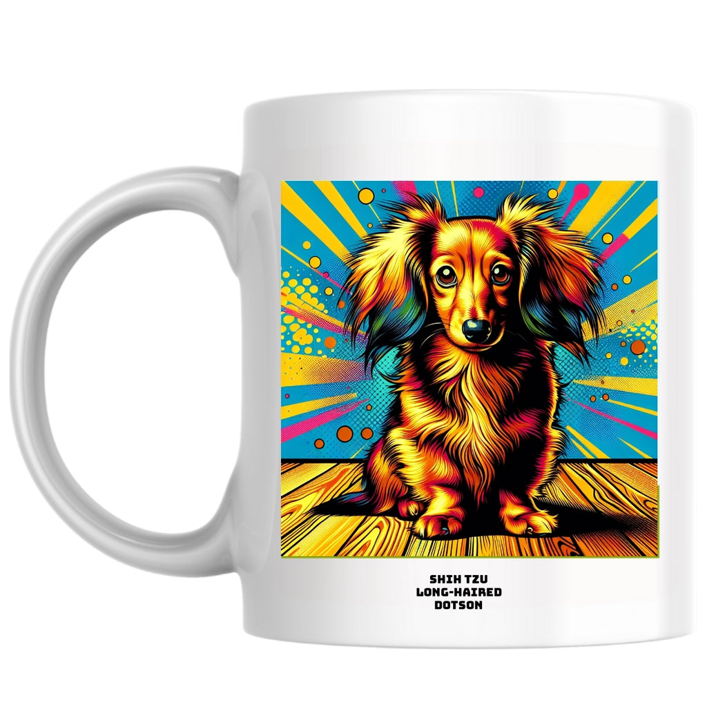 Shih Tzu long-haired Dotson the Magnificent: Pop Art Coffee Mug