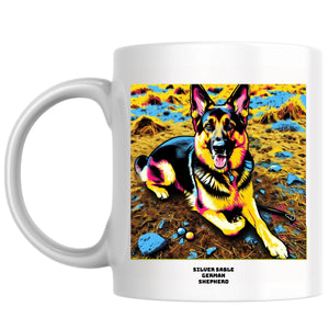 Silver sable German shepherd the Magnificent: Pop Art Coffee Mug