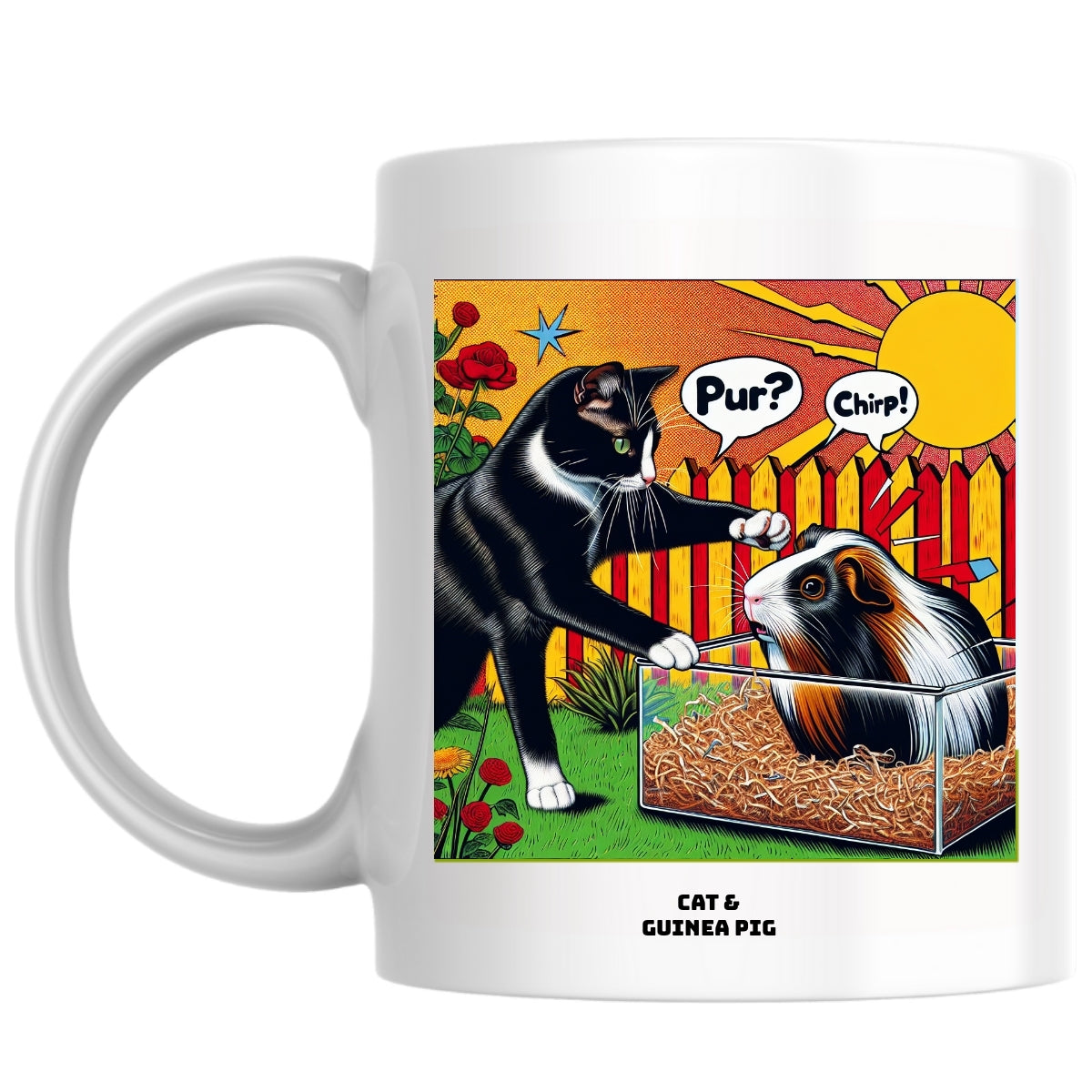 Cat & Guinea pig the Magnificent: Pop Art Coffee Mug