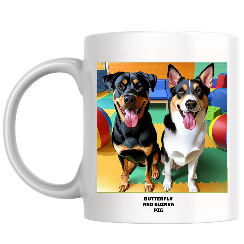 Butterfly and  Guinea pig the Magnificent: Pop Art Coffee Mug