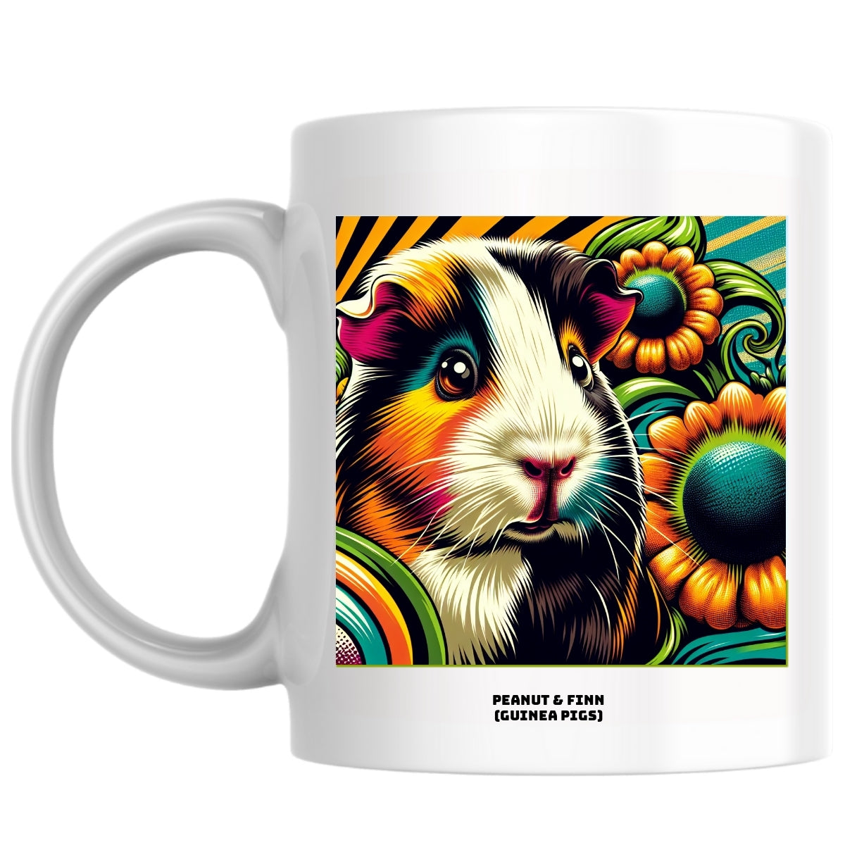 Peanut & Finn (guinea pigs) the Magnificent: Pop Art Coffee Mug