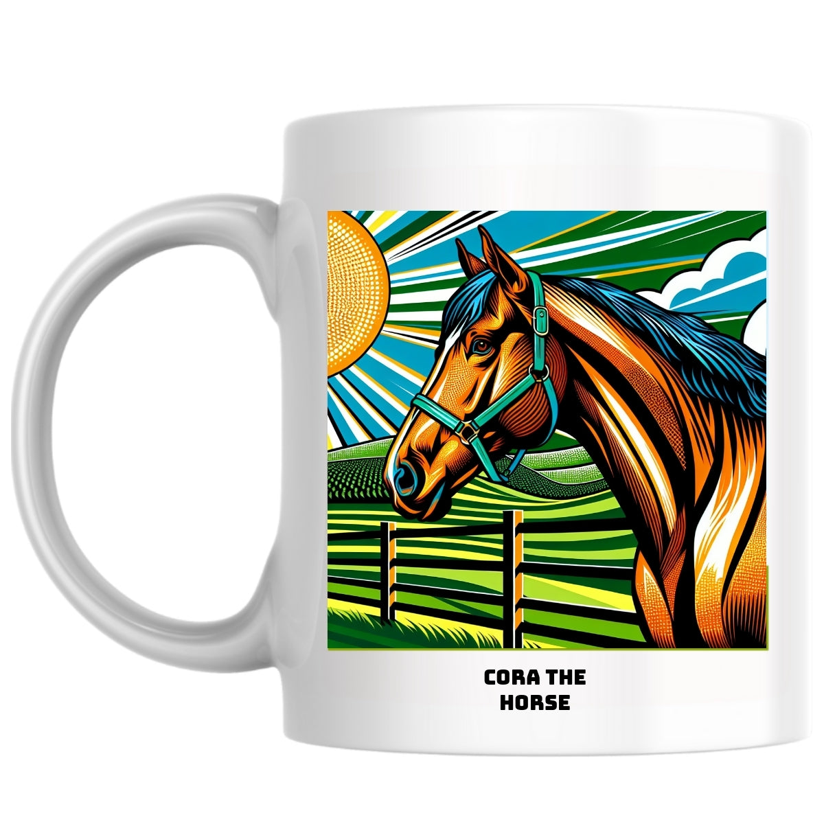 Cora the horse the Magnificent: Pop Art Coffee Mug