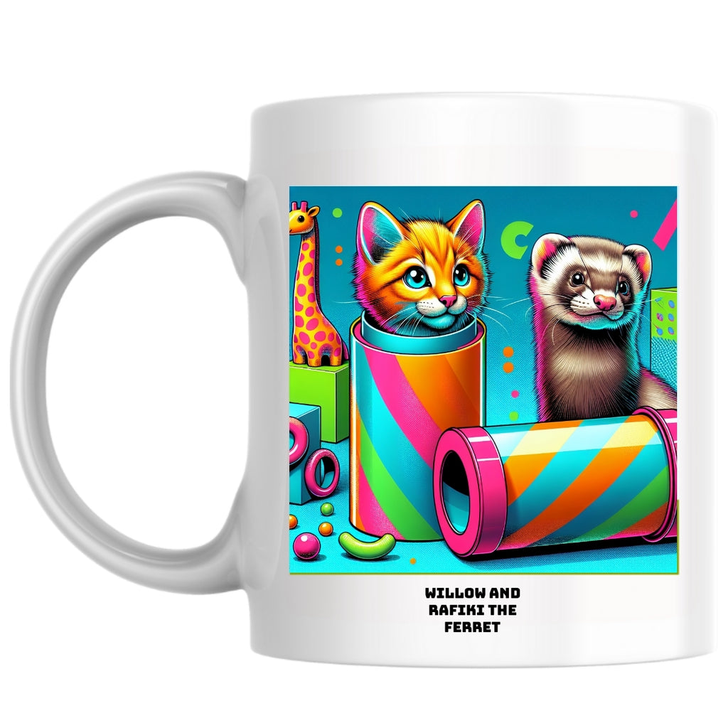 willow and Rafiki the ferret the Magnificent: Pop Art Coffee Mug