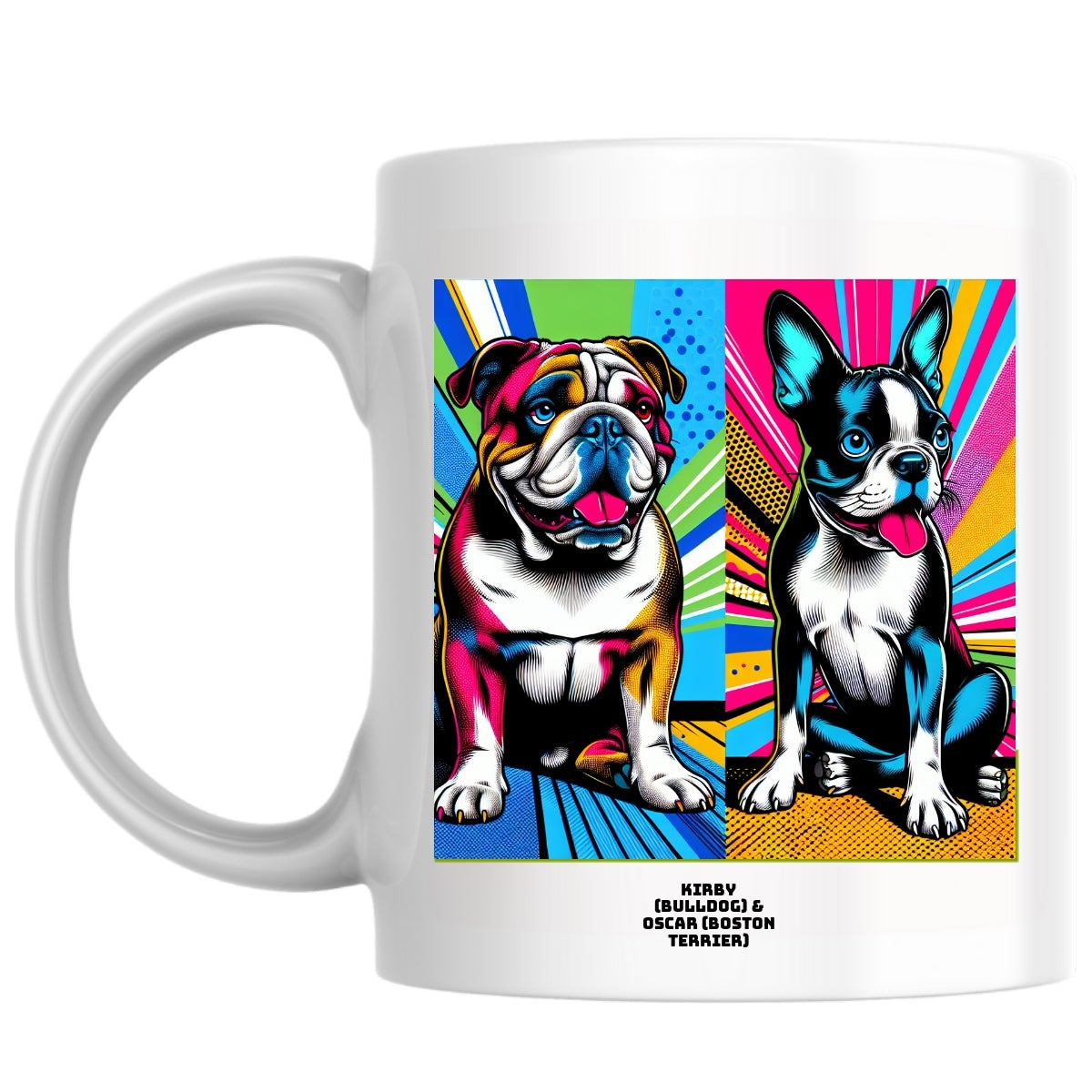 Kirby (Bulldog) & Oscar (Boston Terrier) the Magnificent: Pop Art Coffee Mug