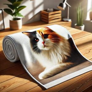 Long-haired Calico Sublimated Towel