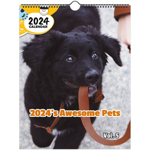 2024's Awesome Pets Volume Five: 2024 Wall Calendar (Published)