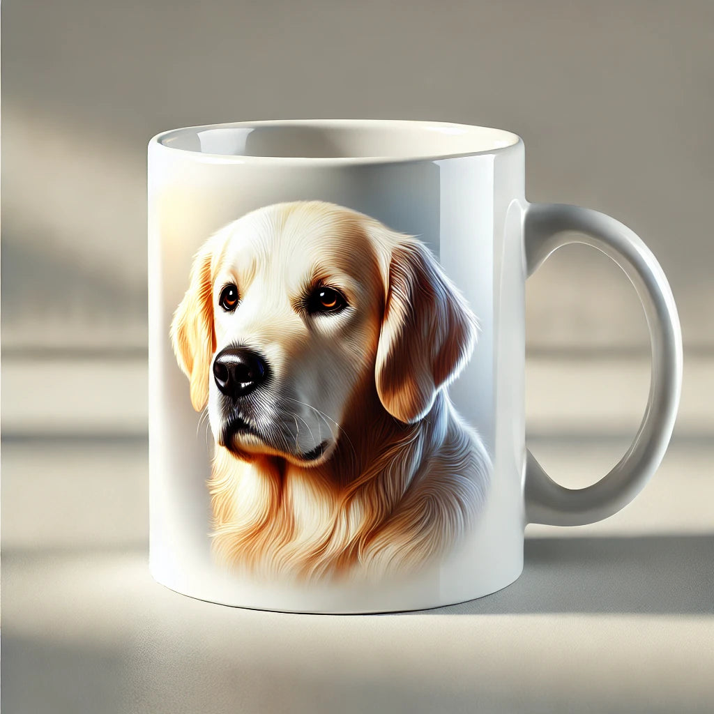 Golden Retriever White Glossy Mug