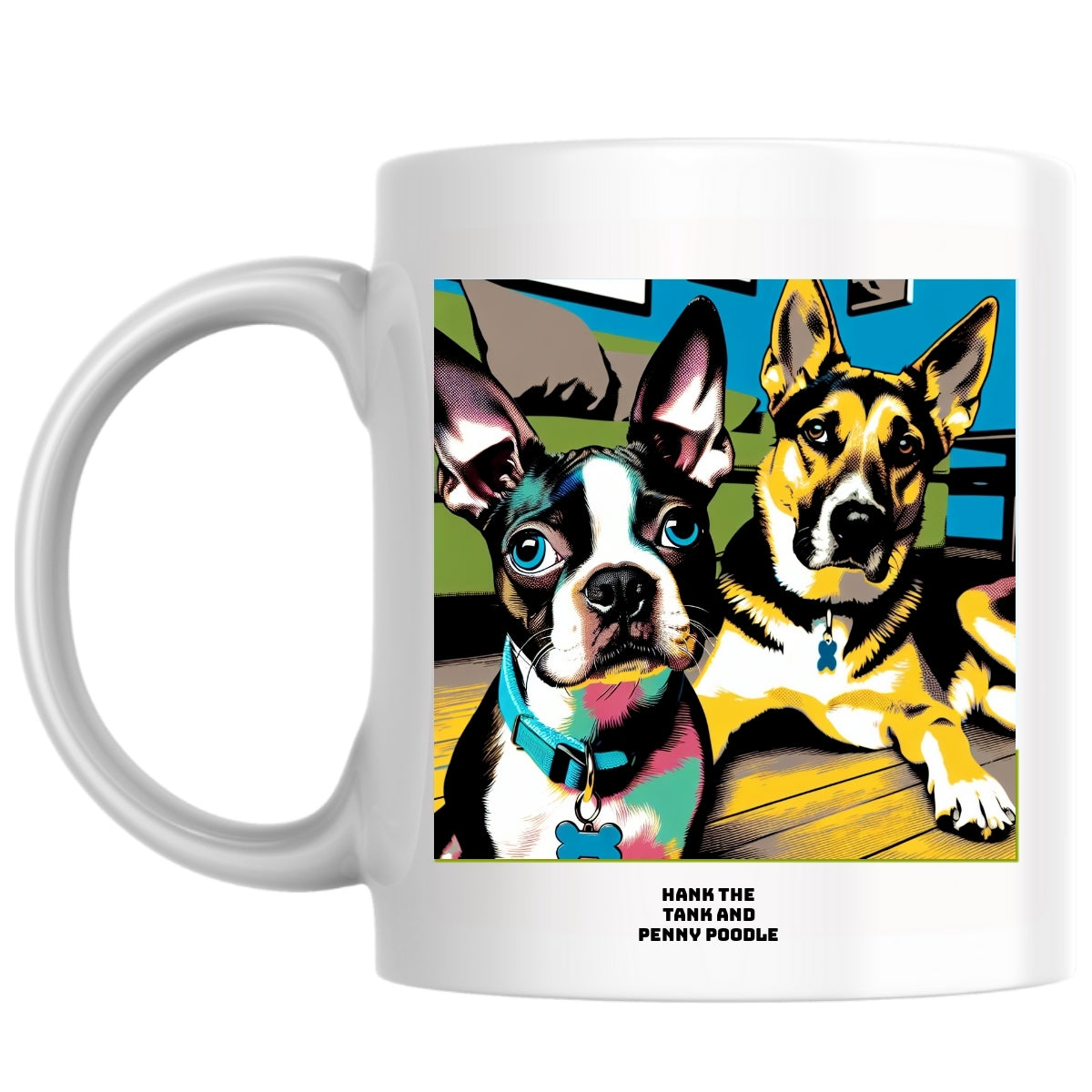 Hank the Tank and Penny Poodle the Magnificent: Pop Art Coffee Mug