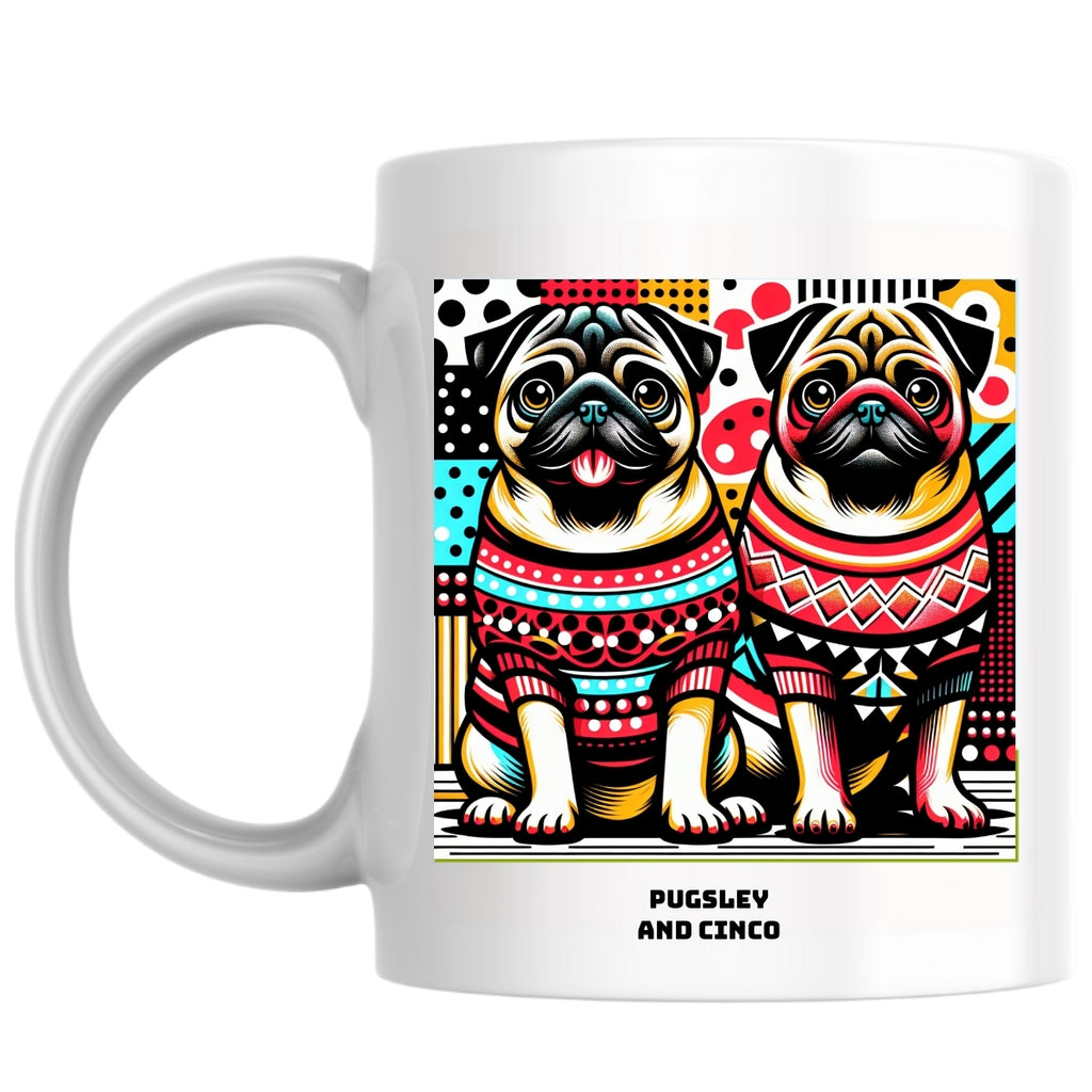 Pugsley and Cinco the Magnificent: Pop Art Coffee Mug