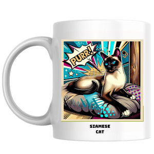 Siamese Cat the Magnificent: Pop Art Coffee Mug