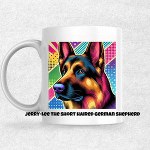 Jerry-lee the Short Haired German Shepherd the Magnificent: Pop Art Coffee Mug