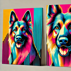 German Shepherd Matte Paper Poster With Pop Art Design