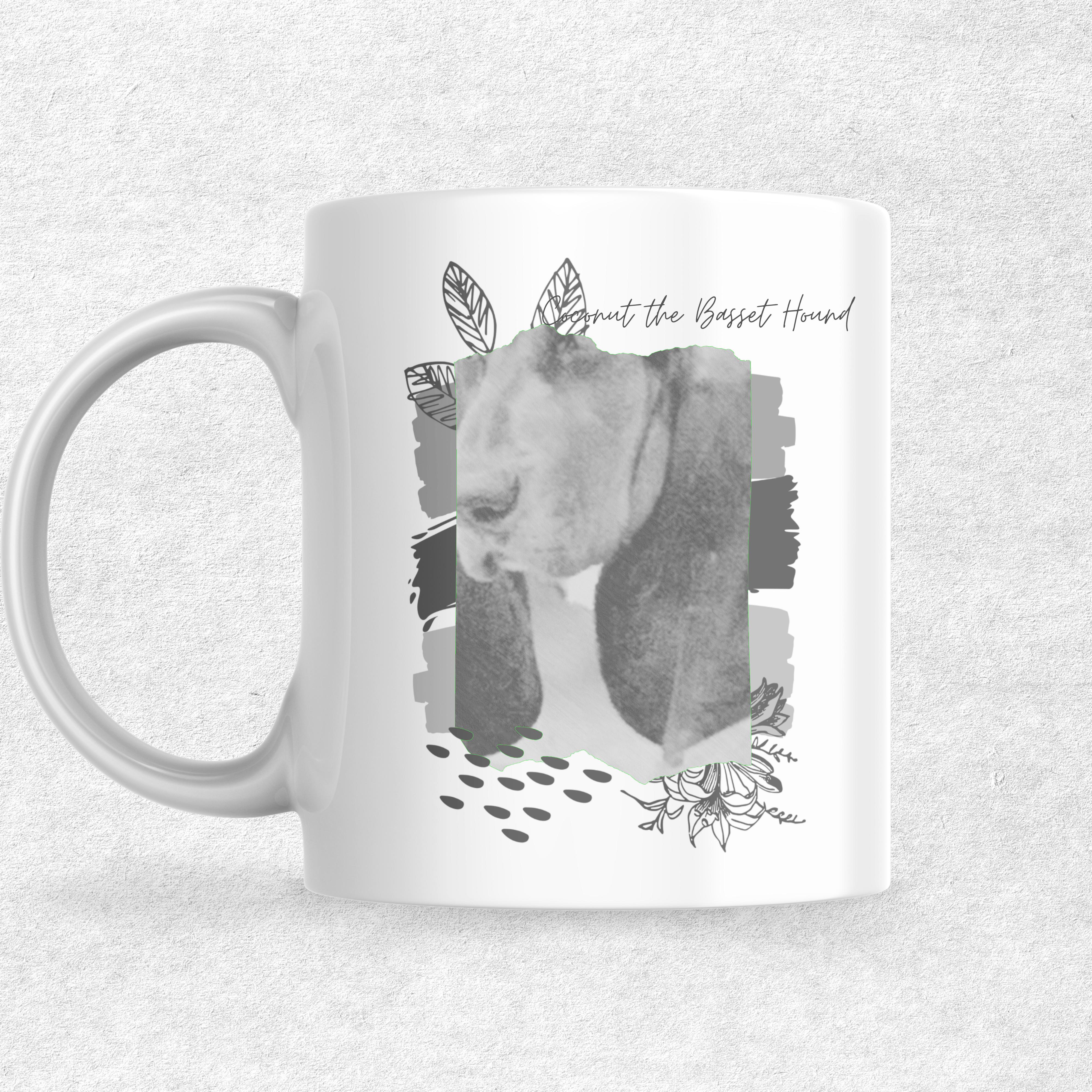 Coconut the Basset Hound the Magnificent: Sketch Art Coffee Mug