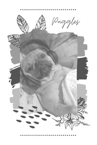 Puggles the Magnificent: Sketch Art Canvas