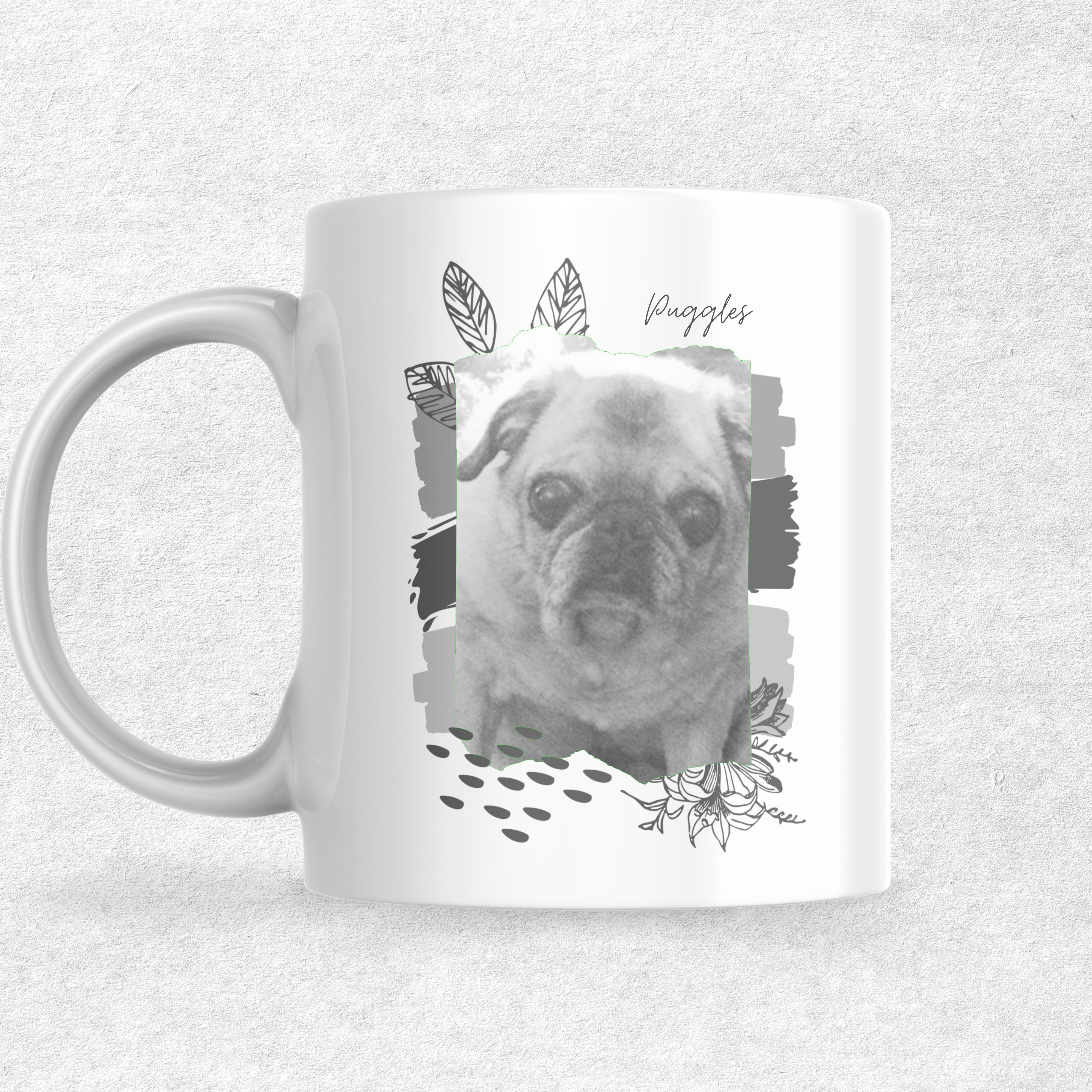 Puggles the Magnificent: Sketch Art Coffee Mug